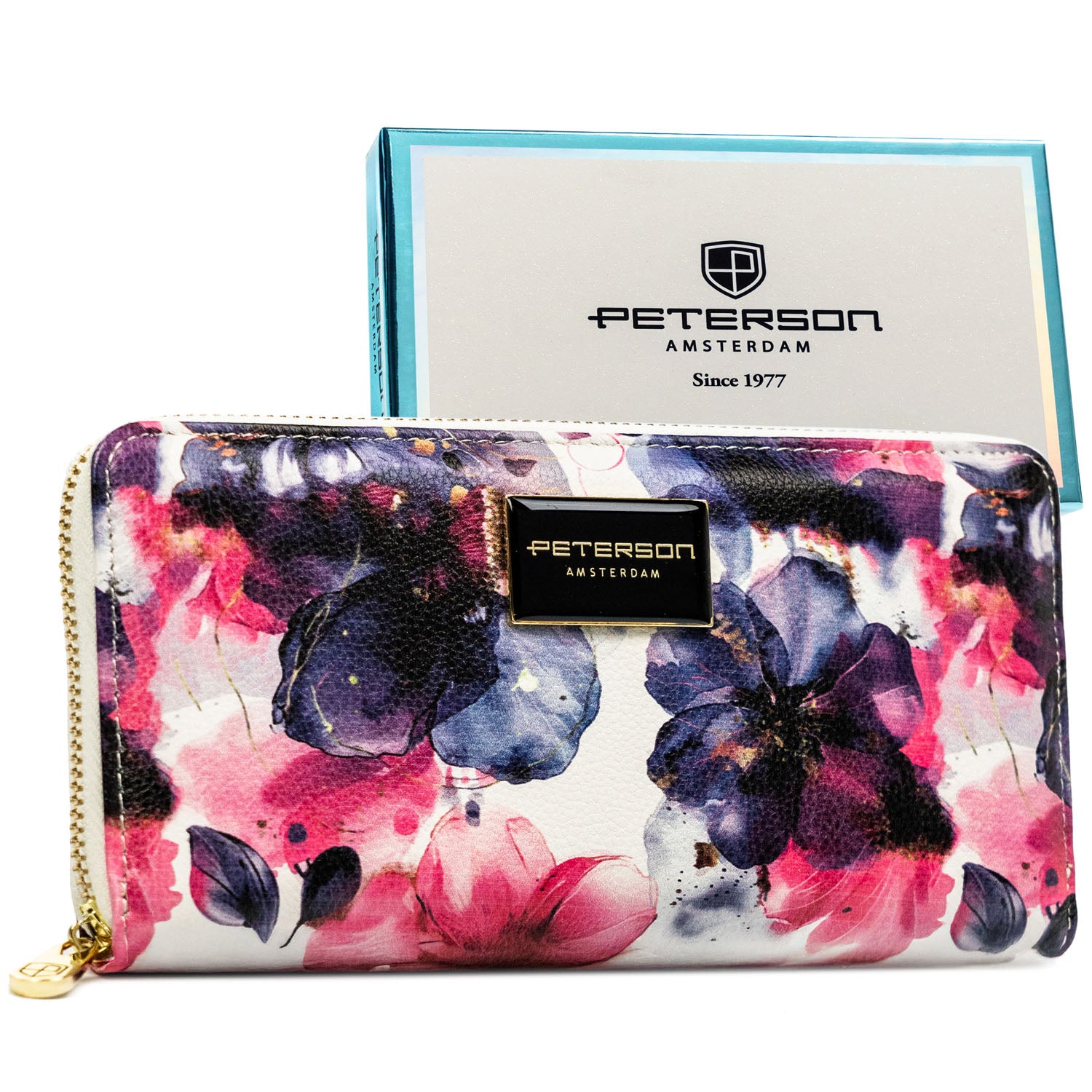 Vidutinė piniginė moterims Peterson, gėlėta PT76