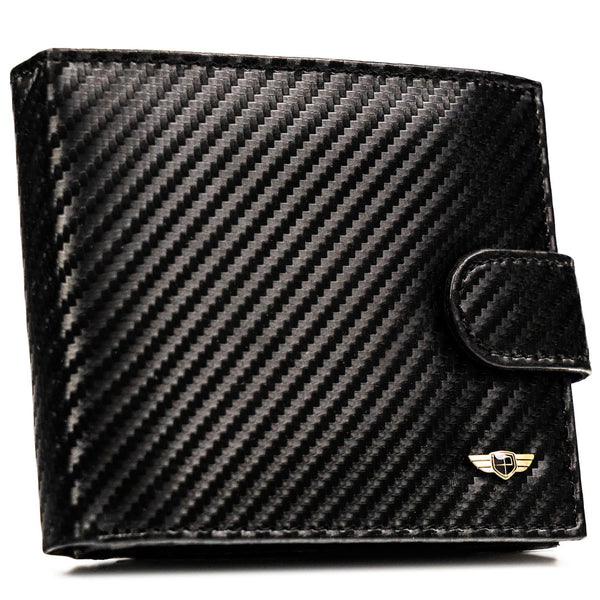 Vyriška odinė piniginė Peterson su RFID, juoda AX31