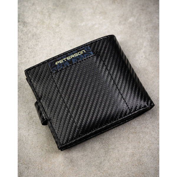 Vyriška odinė piniginė Peterson su RFID, juoda AX31