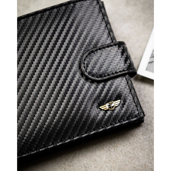 Vyriška odinė piniginė Peterson su RFID, juoda AX31