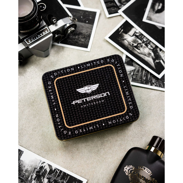 Vyriška odinė piniginė Peterson su RFID, juoda AX31