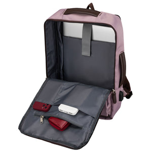 Rožinė kelioninė kuprinė su USB Peterson K83