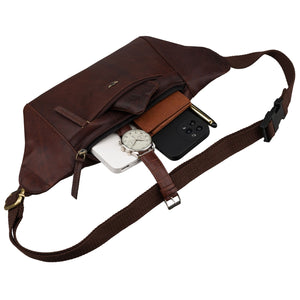 Vyriška ruda odinė rankinė su raktine Peterson K47