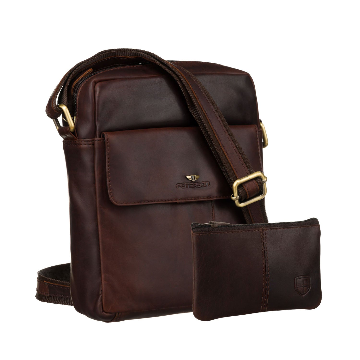 Vidutinė rankinė vyrams Peterson, ruda 6866