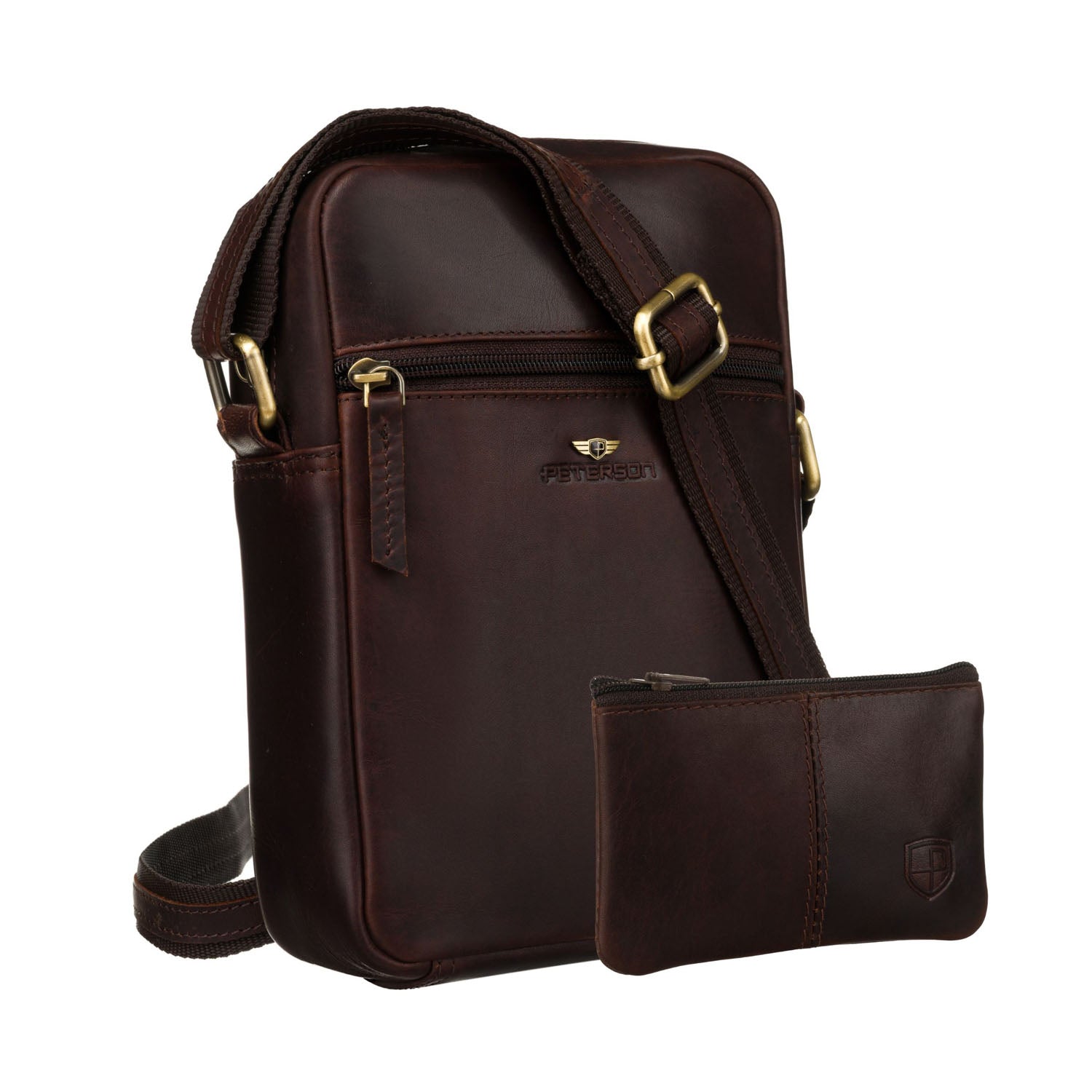 Maža rankinė vyrams Peterson, ruda 6729