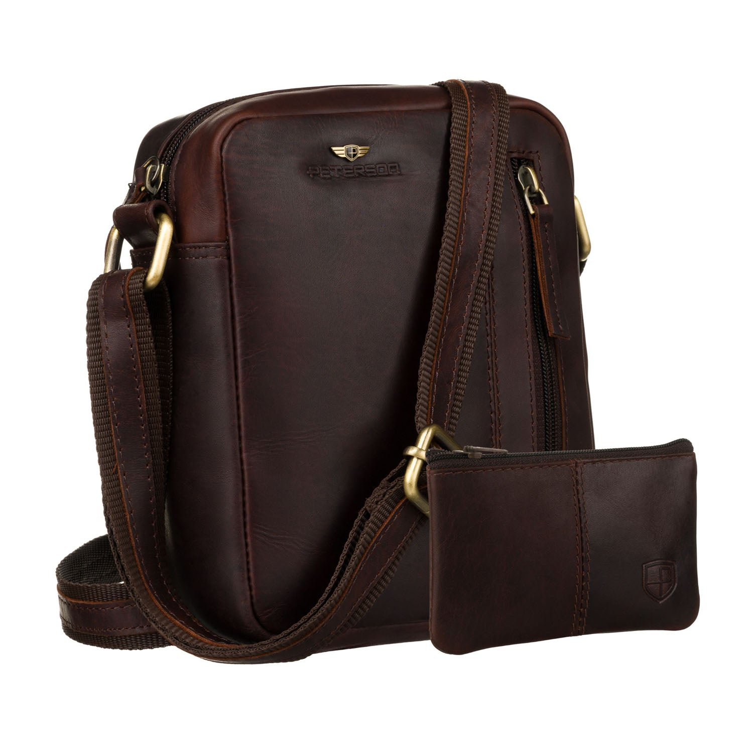 Vidutinė rankinė vyrams Peterson, ruda 6828