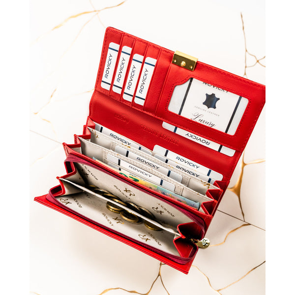 Didelė piniginė moterims Rovicky, raudona G36