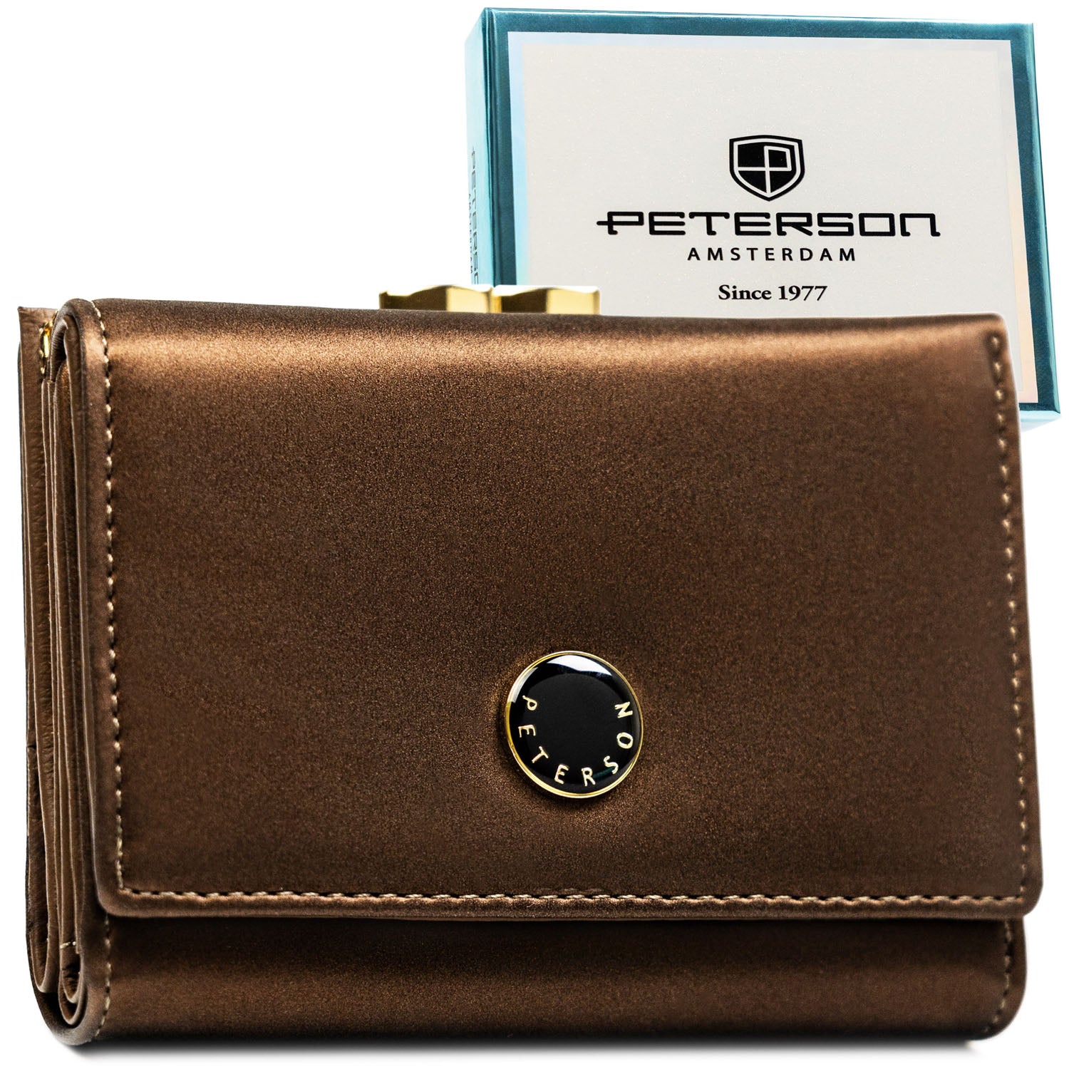 Vidutinė piniginė moterims Peterson, ruda PT69