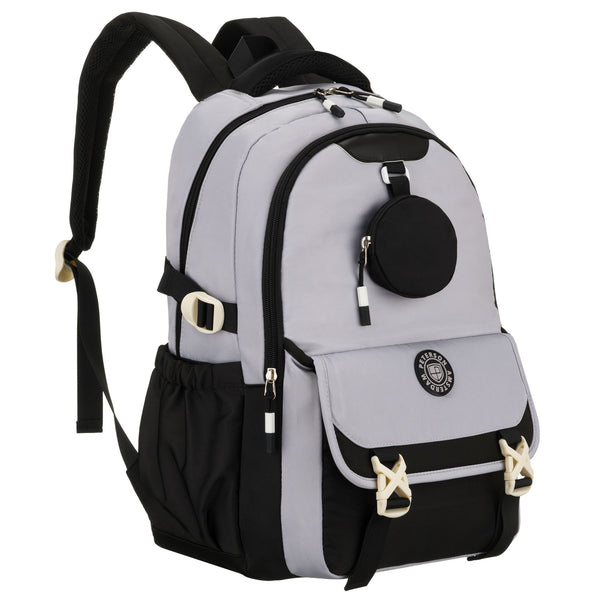 Vidutinė kuprinė unisex Peterson, pilka-juoda