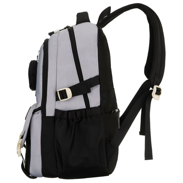 Vidutinė kuprinė unisex Peterson, pilka-juoda