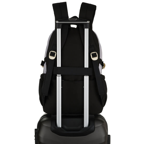 Vidutinė kuprinė unisex Peterson, pilka-juoda