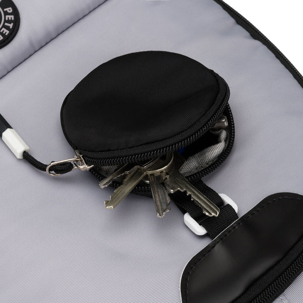 Vidutinė kuprinė unisex Peterson, pilka-juoda