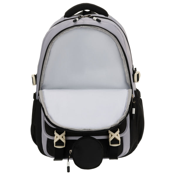 Vidutinė kuprinė unisex Peterson, pilka-juoda