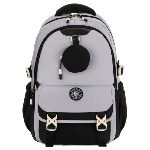 Vidutinė kuprinė unisex Peterson, pilka-juoda