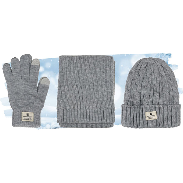 Kepurė, pirštinės ir šalikas Peterson, pilka S14