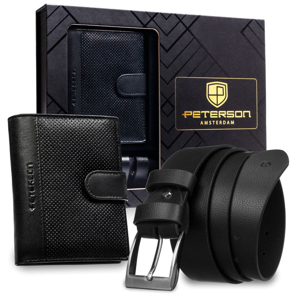 Dovanų rinkinys vyrams: piniginė su diržu Peterson N4L-DOT