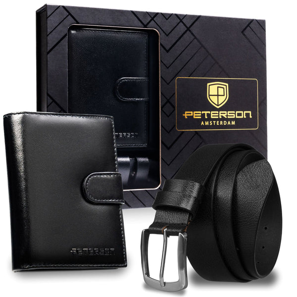 Dovanų rinkinys vyrams: piniginė su diržu Peterson N4L-TW