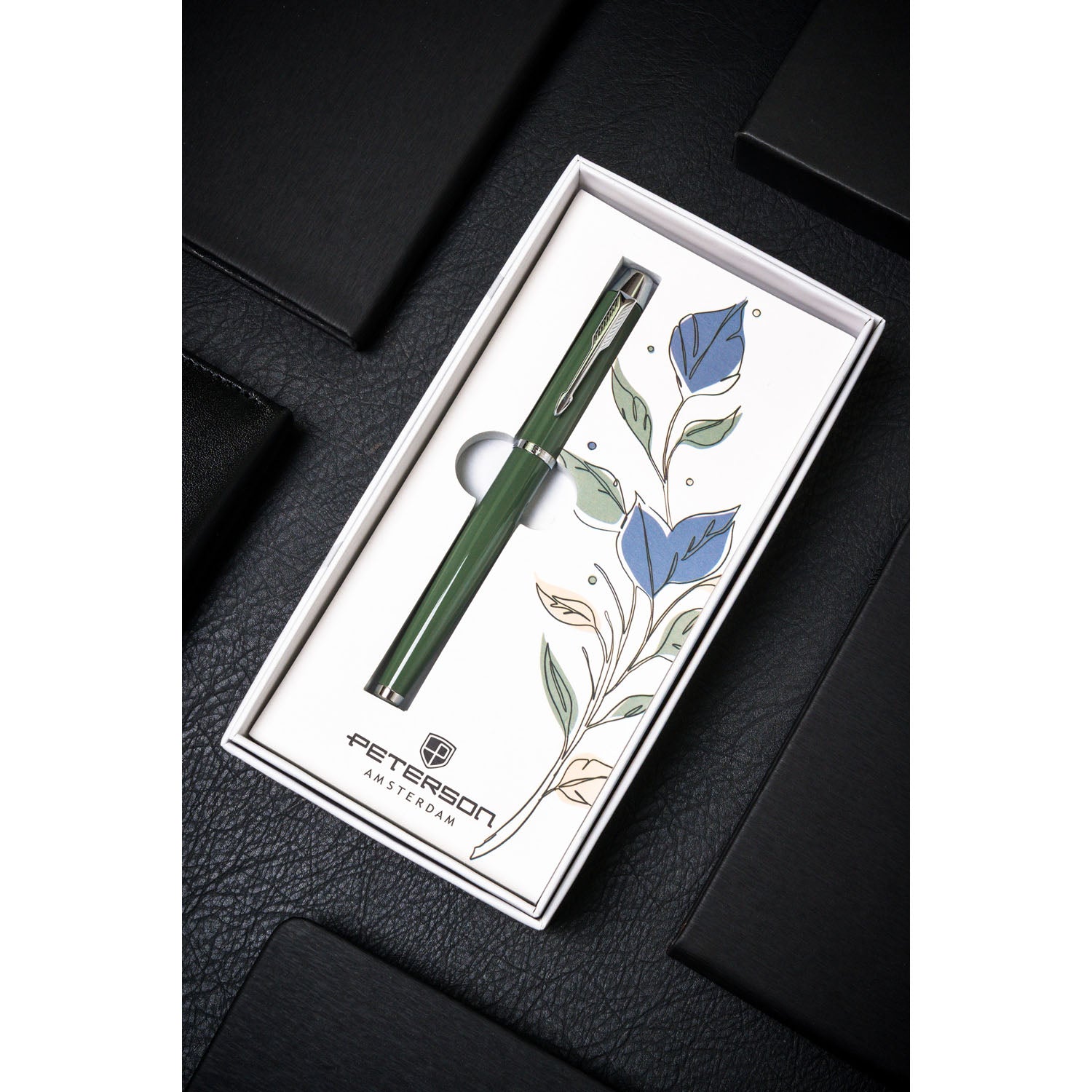 Rašiklis Peterson, žalia-sidabrinė