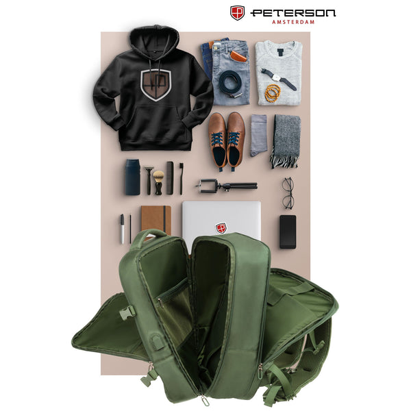 Vidutinė kuprinė vyrams Peterson, žalia
