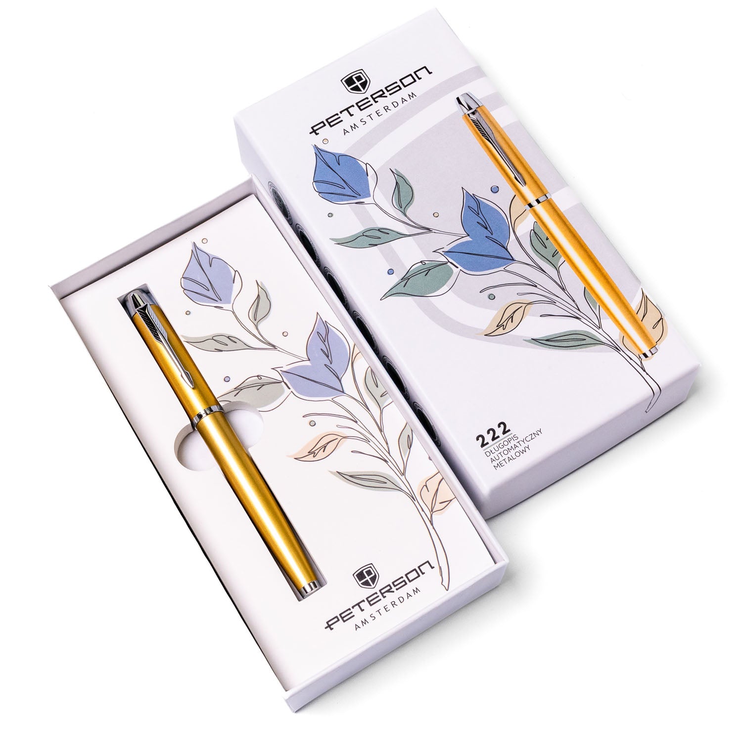 Rašiklis Peterson, geltona-sidabrinė