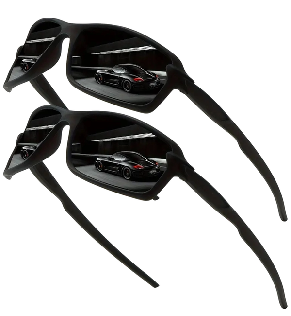 Poliarizuoti sportiniai akiniai nuo saulės vyrams F33, juodi