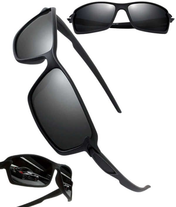 Poliarizuoti sportiniai akiniai nuo saulės vyrams F33, juodi