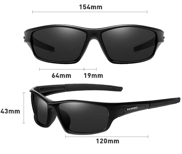 Poliarizuoti sportiniai akiniai nuo saulės vyrams H25 juodi