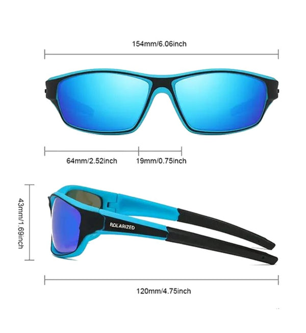 Poliarizuoti sportiniai akiniai nuo saulės vyrams H25 mėlyni