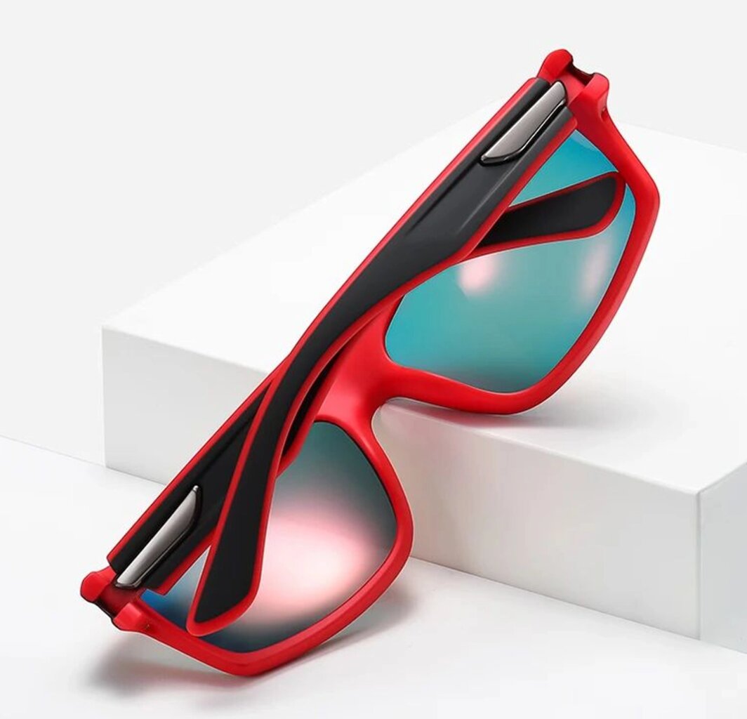 Poliarizuoti sportiniai akiniai nuo saulės vyrams O81 raudoni