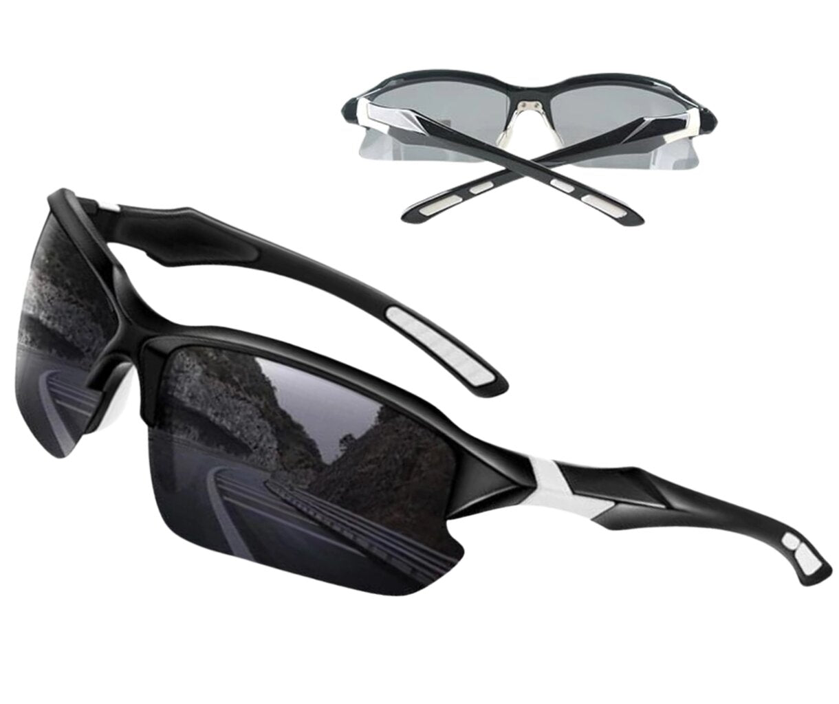 Poliarizuoti sportiniai akiniai nuo saulės vyrams T16 juodi