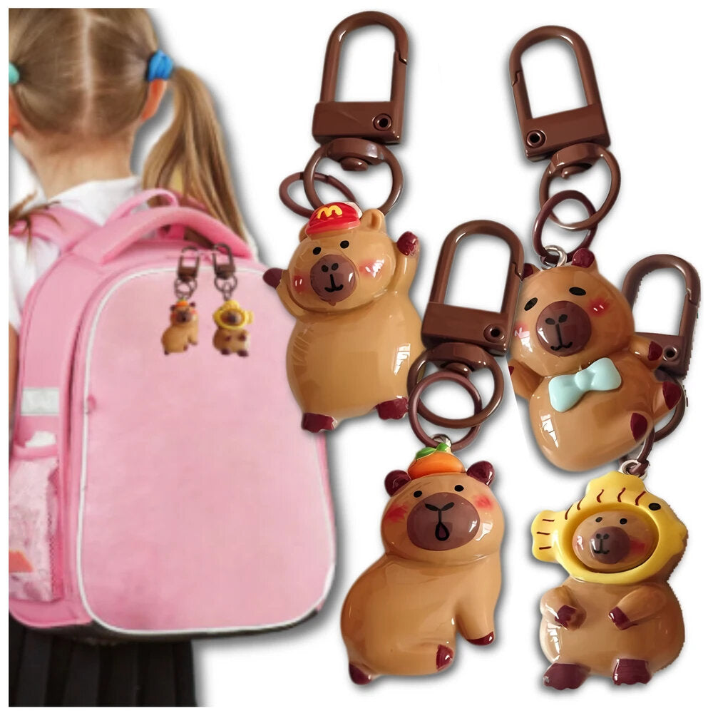 Raktų pakabukas, kapibara, 4 vnt. rinkinys