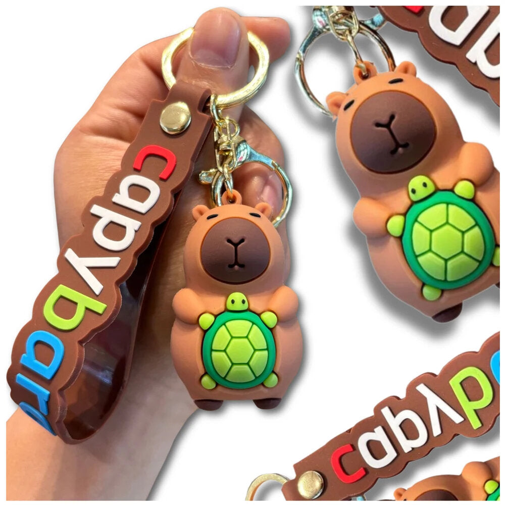 Raktų pakabukas, kapibara su vėžliu