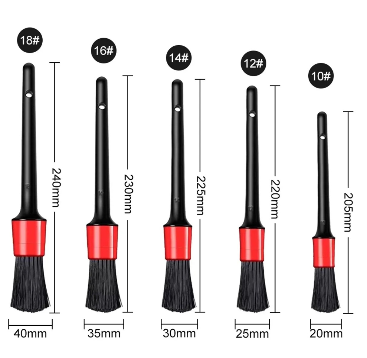 Šepetėliai automobilio valymui, 5 vnt. A114