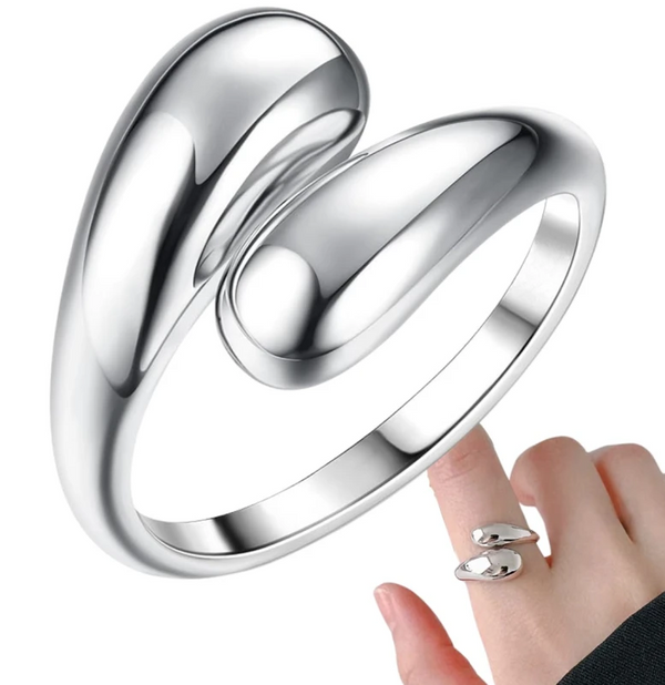 Sidabrinis 18 mm žiedas pagamintas iš nerūdijančio plieno