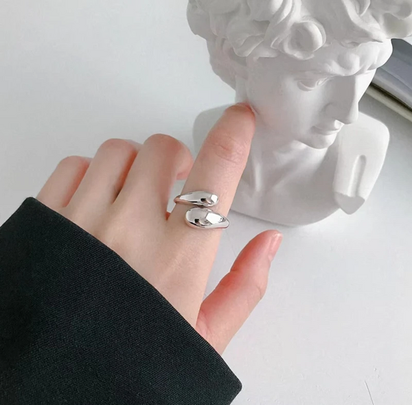 Sidabrinis 18 mm žiedas pagamintas iš nerūdijančio plieno