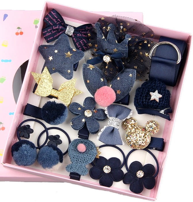 Vaikiškas plaukų segtukų rinkinys 18vnt. N18