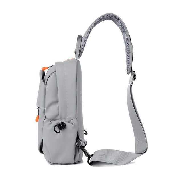 Vyriška daugiafunkcė anti-theft USB per petį nešiojama kuprinė, pilka