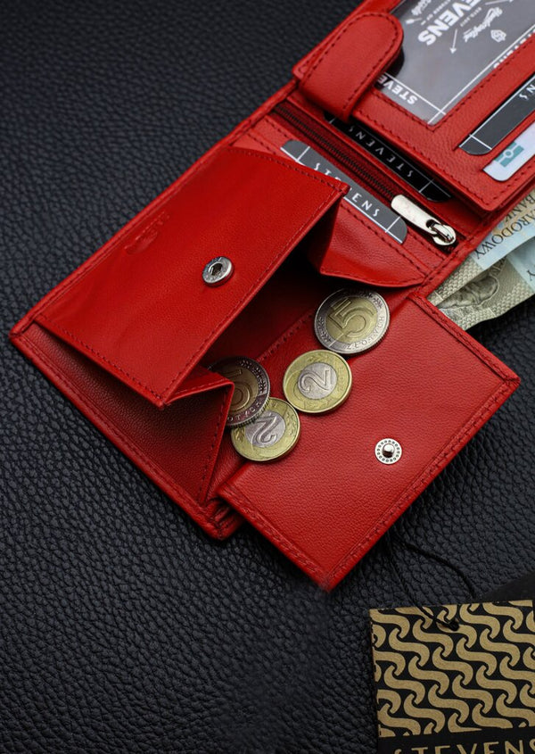 Vyriška natūralios odos piniginė Stevens Z02/BR-325-R, RFID apsauga