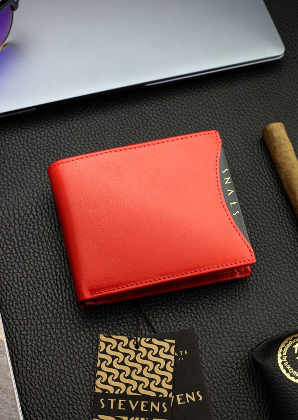 Vyriška natūralios odos piniginė Stevens Z02/BR-325-R, RFID apsauga