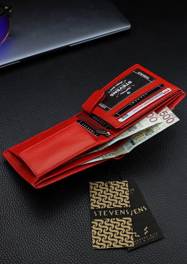 Vyriška natūralios odos piniginė Stevens Z02/BR-325-R, RFID apsauga