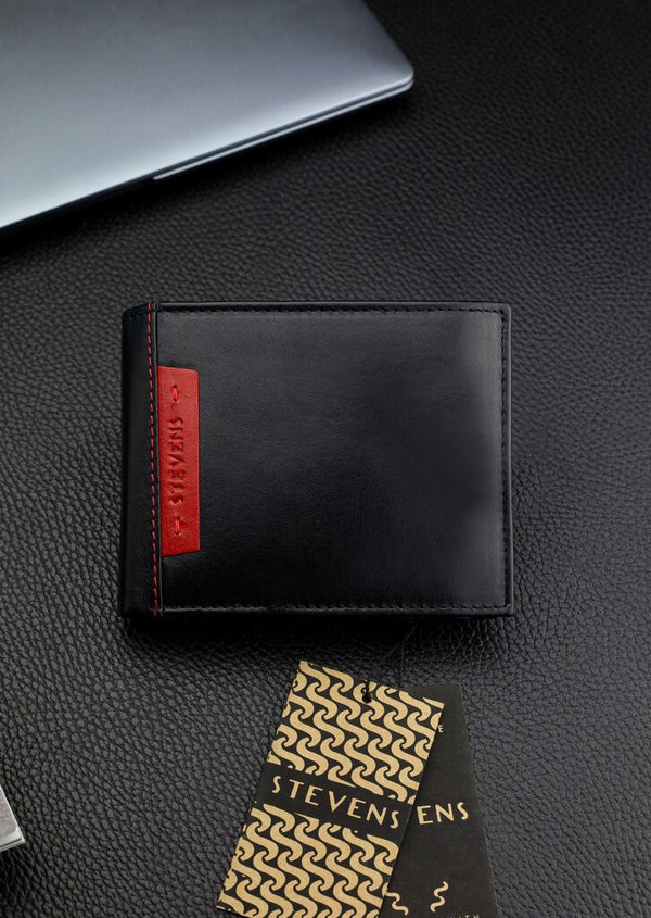 Vyriška natūralios odos piniginė Stevens Z05-325-R, RFID apsauga