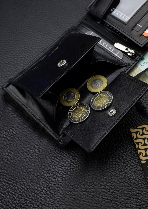 Vyriška natūralios odos piniginė Stevens Z05-325-R, RFID apsauga