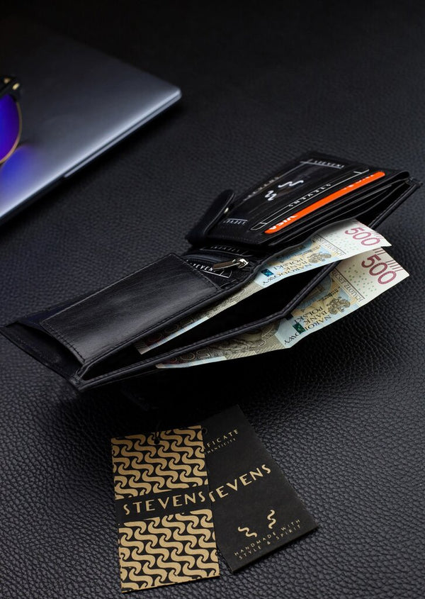 Vyriška natūralios odos piniginė Stevens Z05-325-R, RFID apsauga