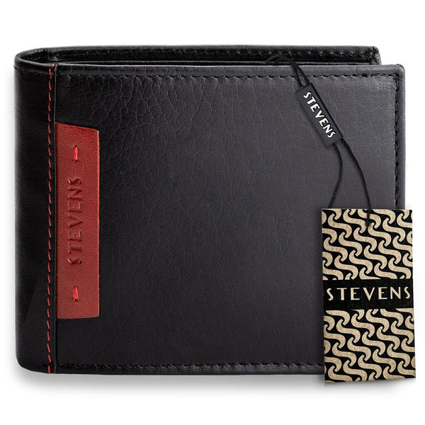 Vyriška natūralios odos piniginė Stevens Z05-325-R, RFID apsauga