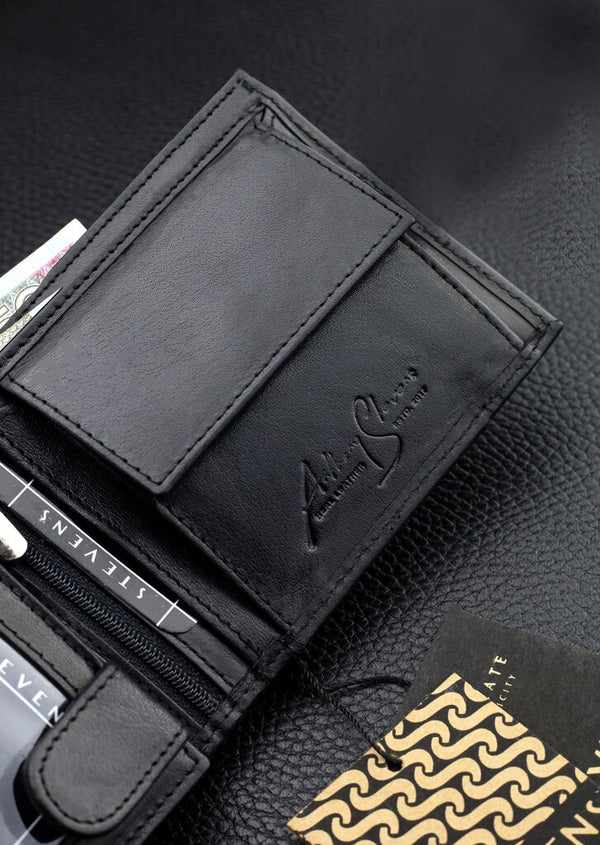 Vyriška natūralios odos piniginė Stevens Z05-325-R, RFID apsauga