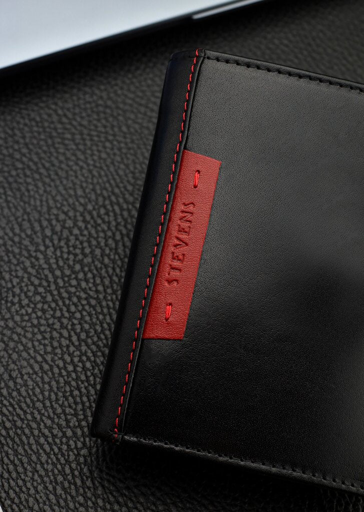 Vyriška natūralios odos piniginė Stevens Z05-326-R, RFID apsauga