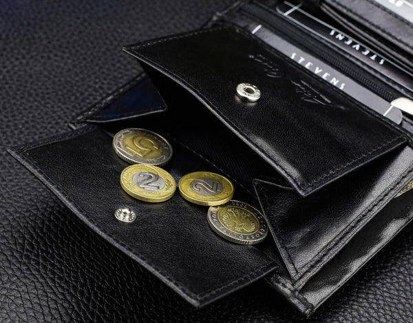 Vyriška natūralios odos piniginė Stevens Z05-326-R, RFID apsauga