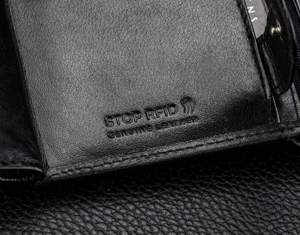 Vyriška natūralios odos piniginė Stevens Z05-326-R, RFID apsauga