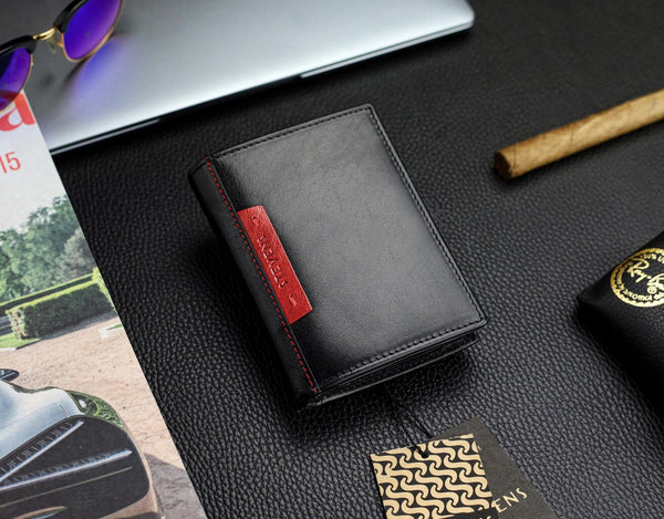 Vyriška natūralios odos piniginė Stevens Z05-326-R, RFID apsauga