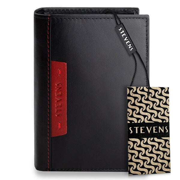 Vyriška natūralios odos piniginė Stevens Z05-326-R, RFID apsauga